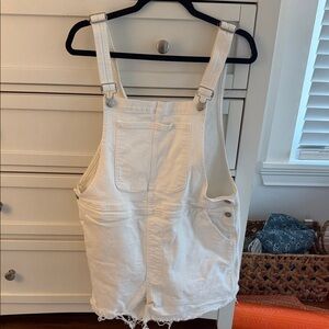 Madewell White Denim Overalls